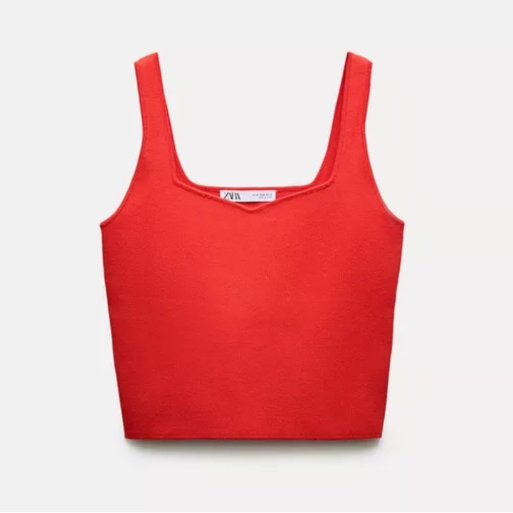 Zara Red Knit Top